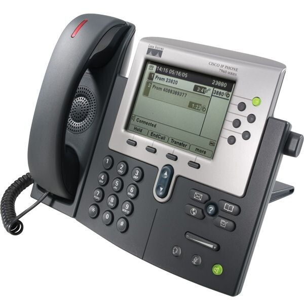 Cisco 7960 IP VOIP PoE Business Office Phone- w/stand & Adapter, Gray TESTED