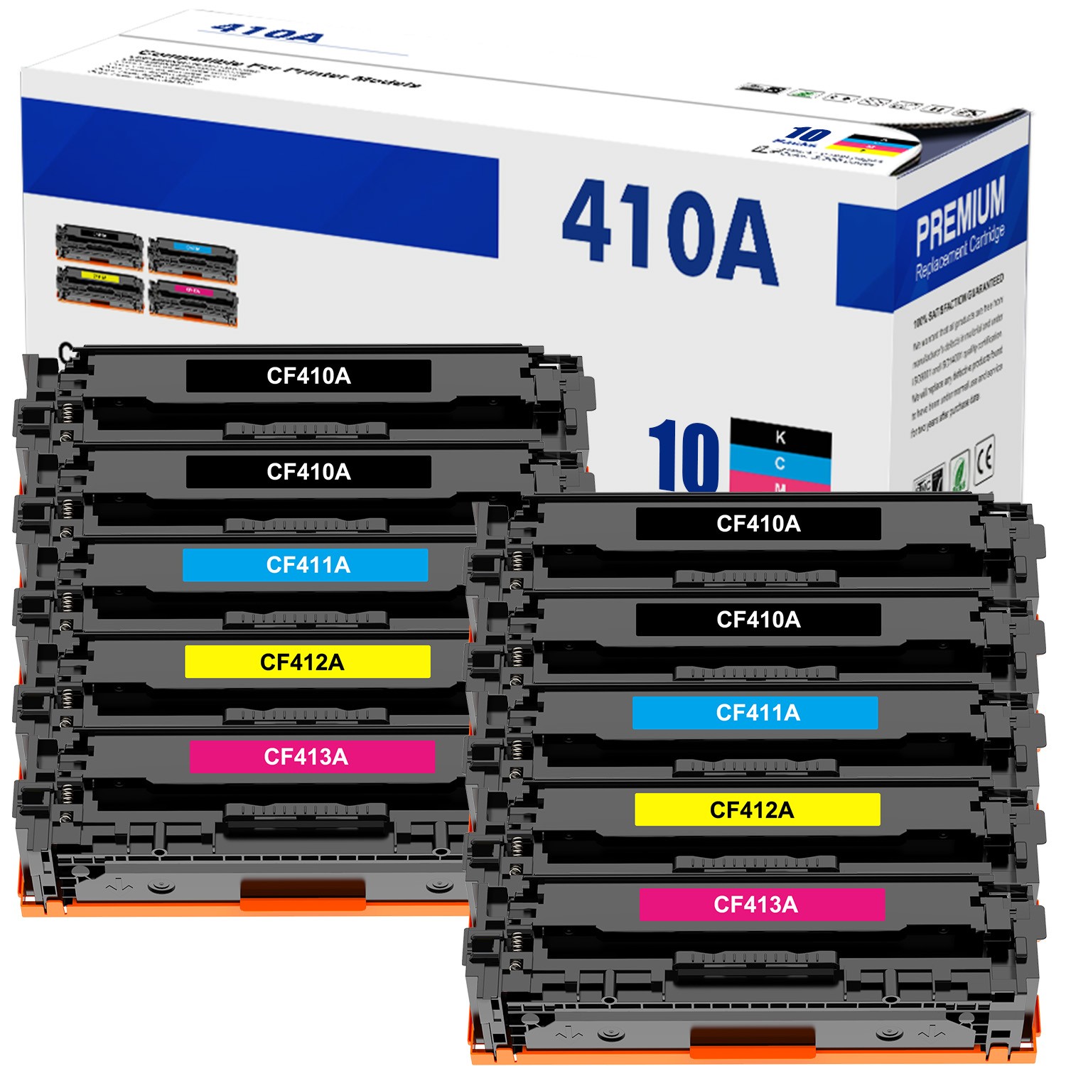 10PK Set CF410A Toner Cartridge Fits for HP Color LaserJet Pro MFP M452dw M452nw