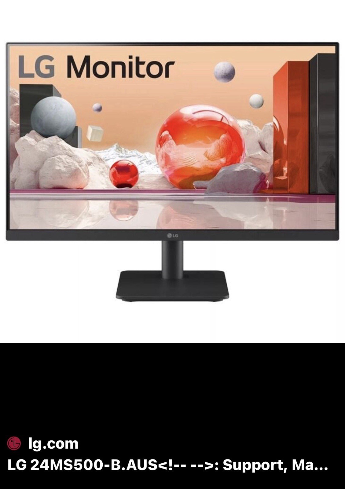 LG 24MS500-B 24" IPS 1920x1080 100Hz 5ms HDMI Borderless Design Monitor