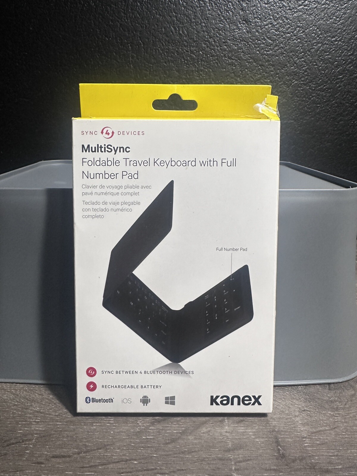 KANEX Multisync Rechargeable Foldable Travel Keyboard Sync 4 Devices K166-1128