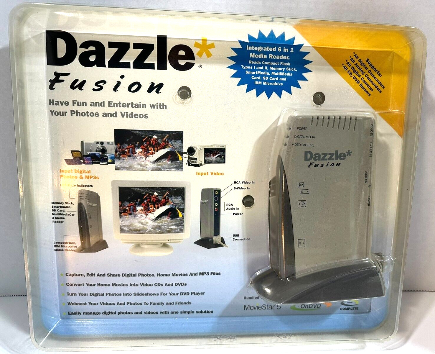 Dazzle Fusion Digital Media Capture Device Convert Home Video Movies Reader NEW