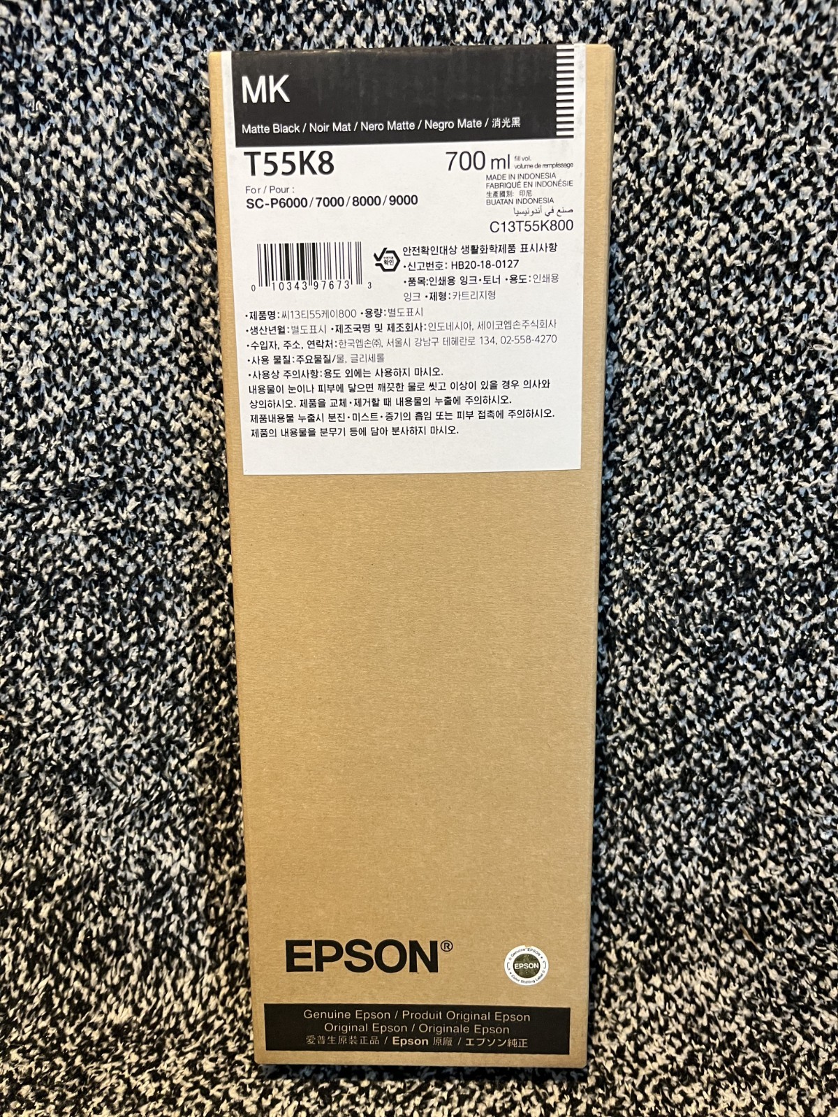 Genuine Epson T55K8 New Matte Black Ink Date: January 2028