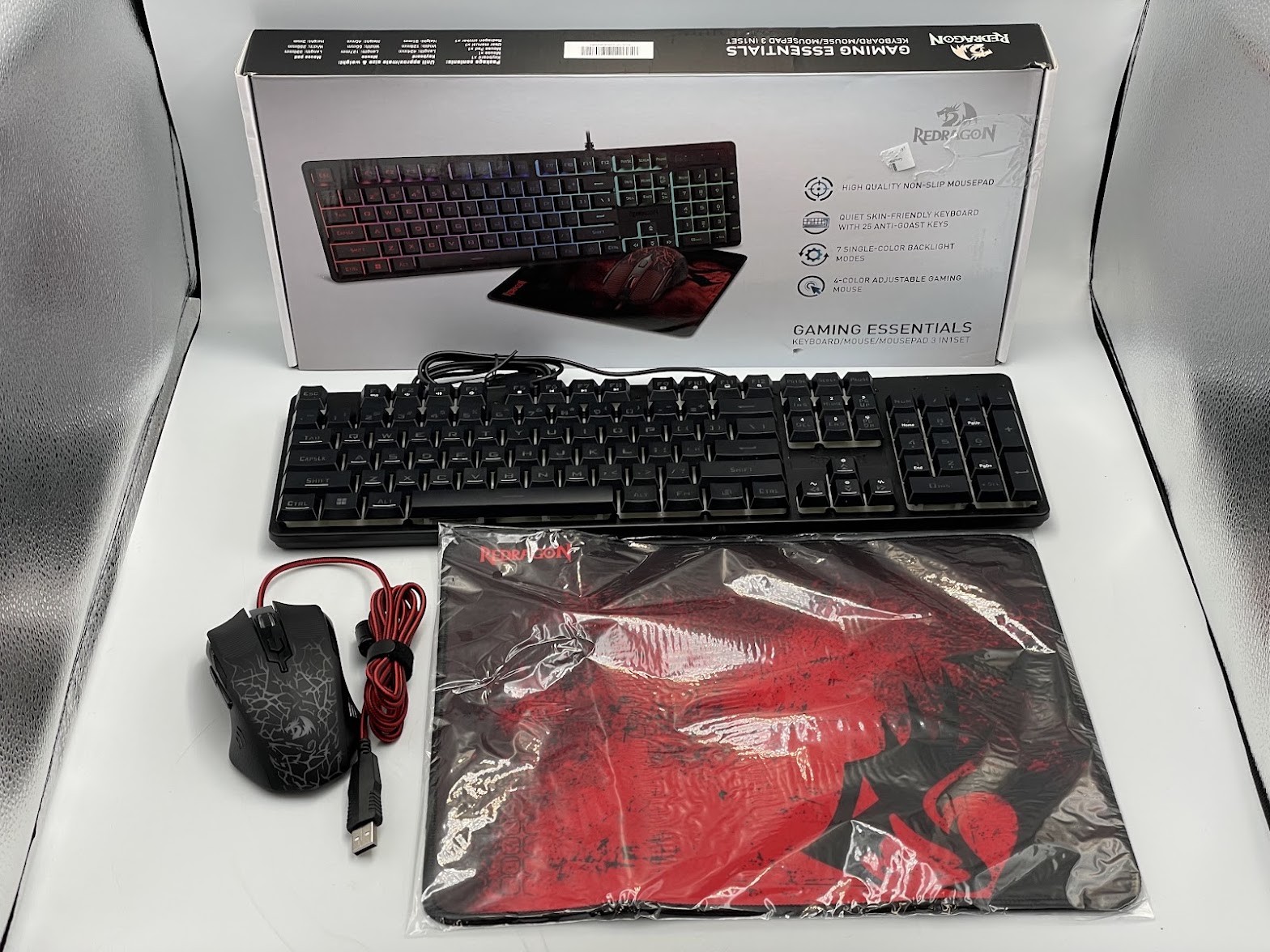 Redragon S107-2 Gaming Membrane Keyboard and Mouse Combo - Black