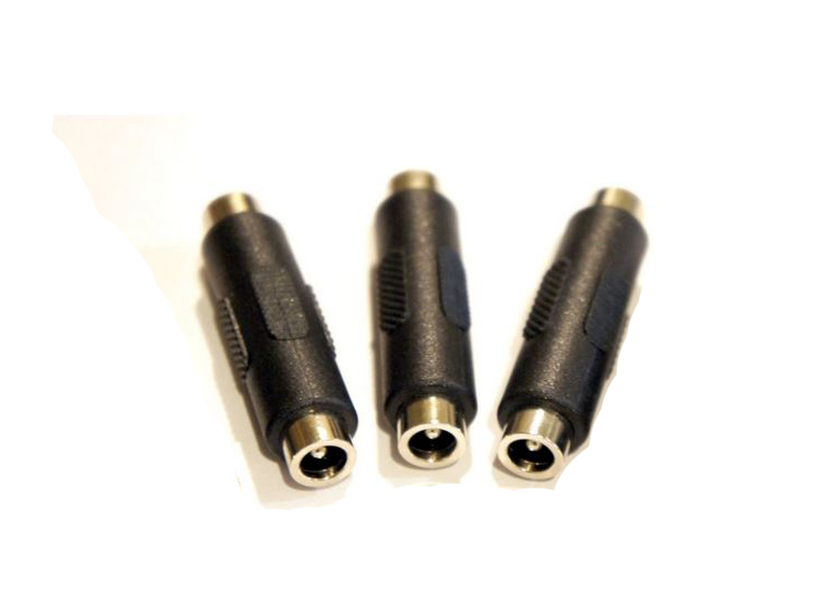 3 Pack of 2.1mm X 5.5mm DC Power Cable Female to Female Gender Changer Adapter