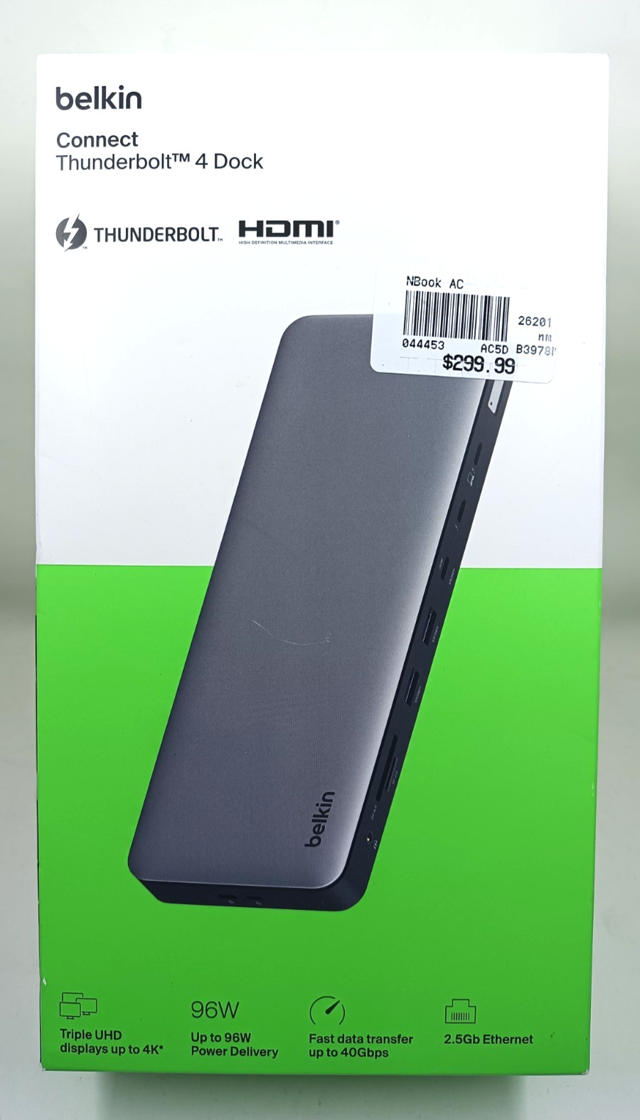 Belkin INC030TTSGY Connect Thunderbolt 4 Dock 12-Port 4K Triple Display 96W