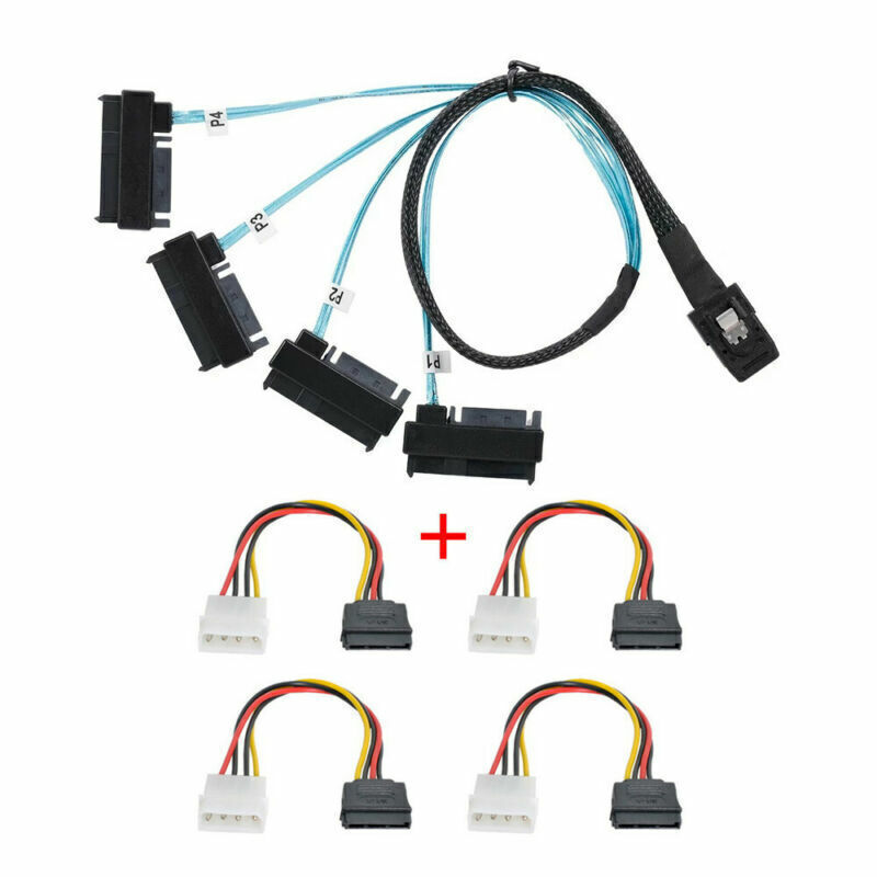 Cablecc SAS Disk Internal 36 Pin Mini SAS SFF-8087 Host to 4 SFF-8482 Target SAS