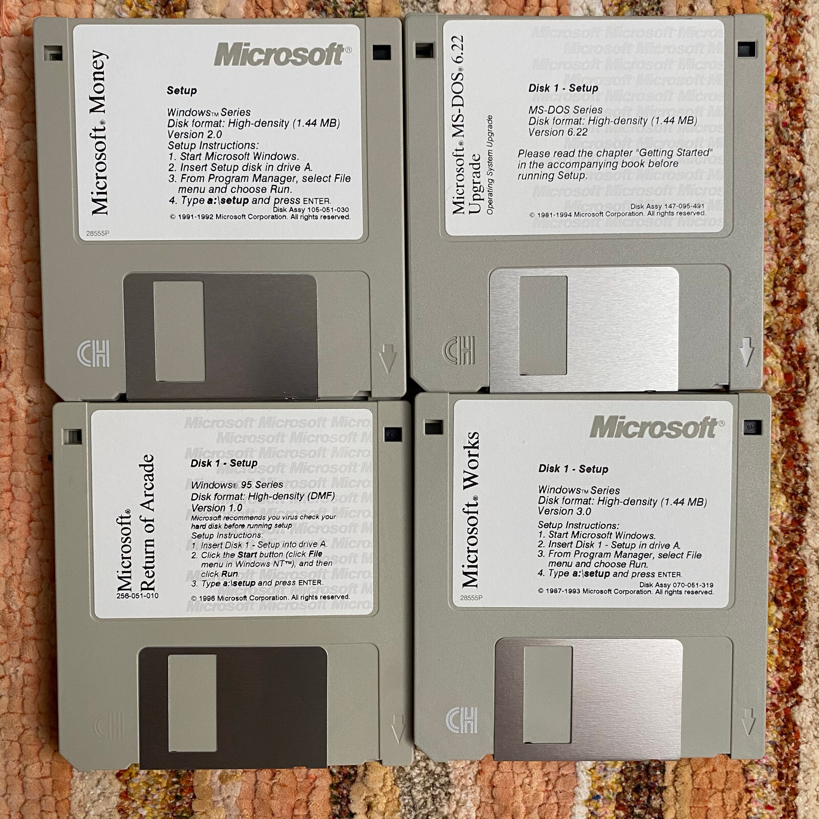Microsoft Money, Return of Arcade, Works & MS-DOS, Floppy 3.5" Disks