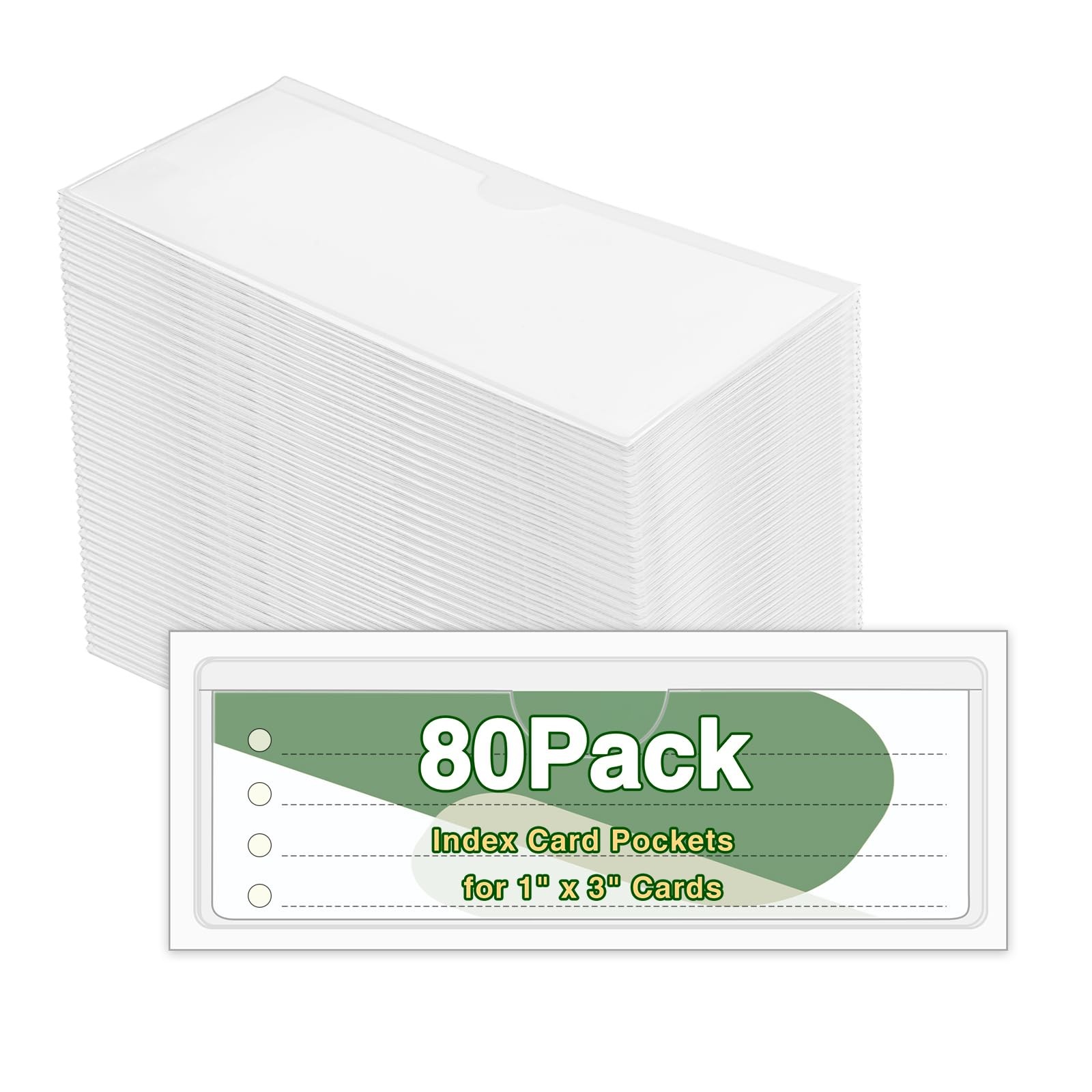 Self Adhesive Label Holders Shelf Tag Clear Pockets Bookshelf 1x3 In 80 PCS
