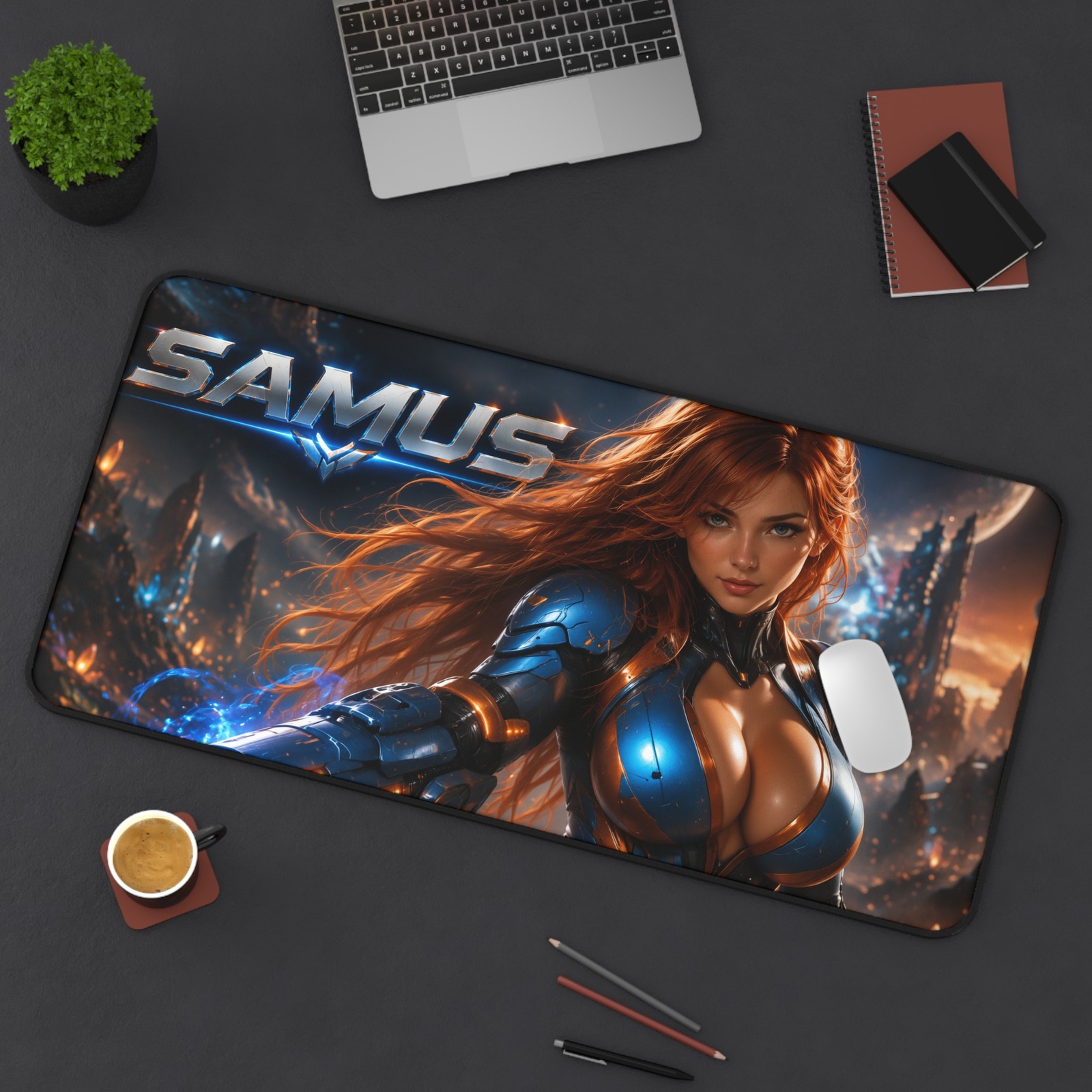 Samus Aran Gaming Mouse Pad, Extended Desk Mat, Gaming Accessories