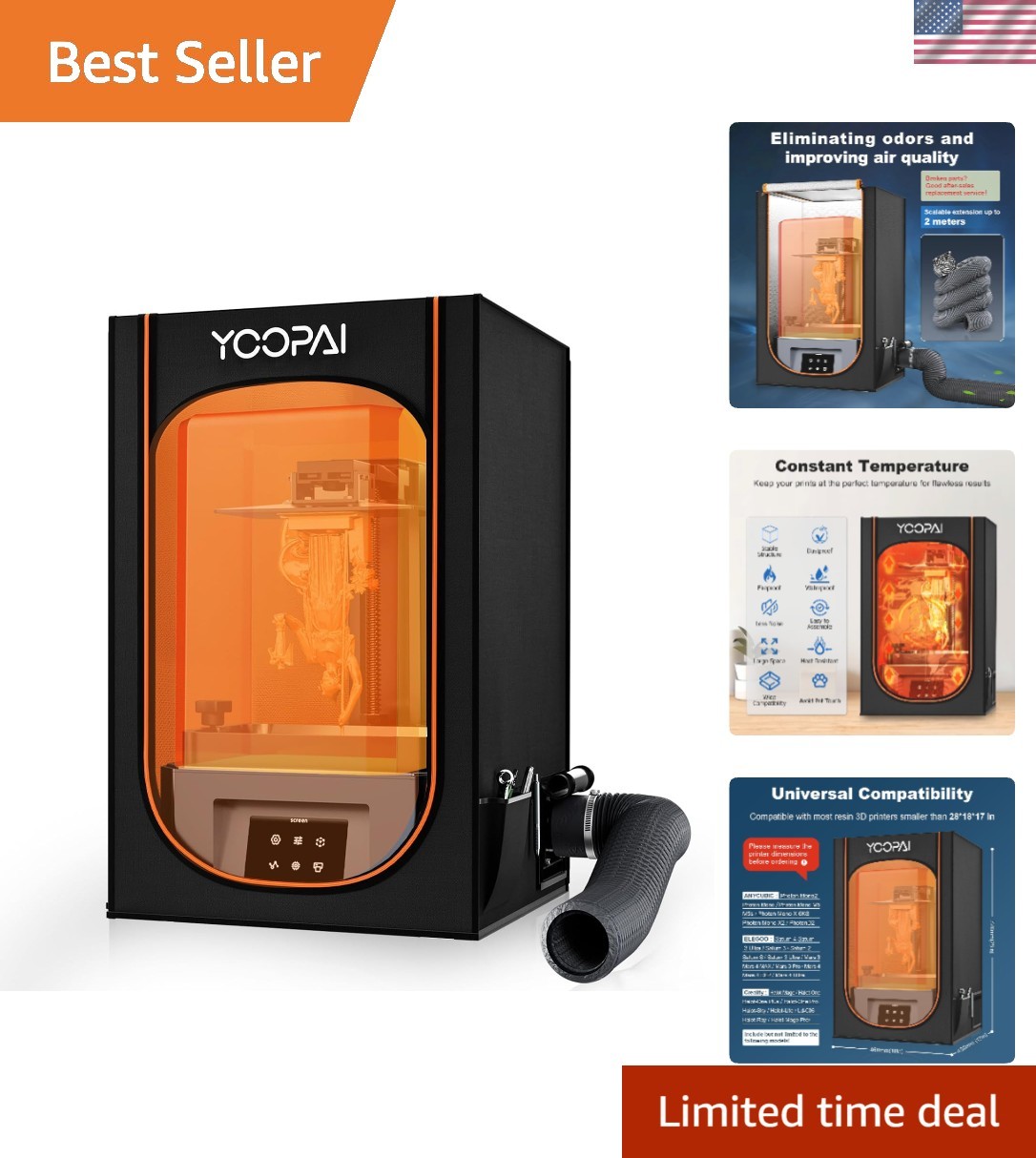 Multifunctional Resin 3D Printer Enclosure with Ventilation Filter