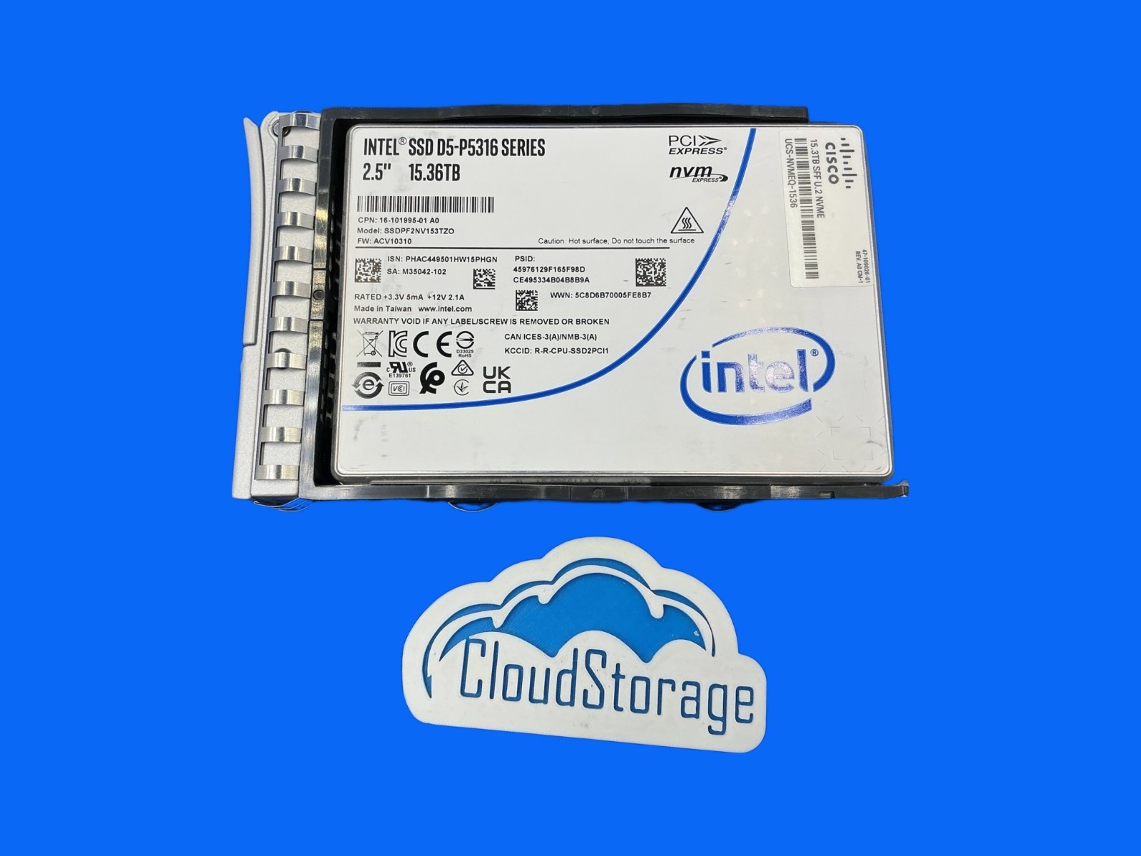 SSDPF2NV153TZO Cisco Intel D5-P5316 Series 15.36TB PCIe4.0 NVME U.2 2.5" SSD