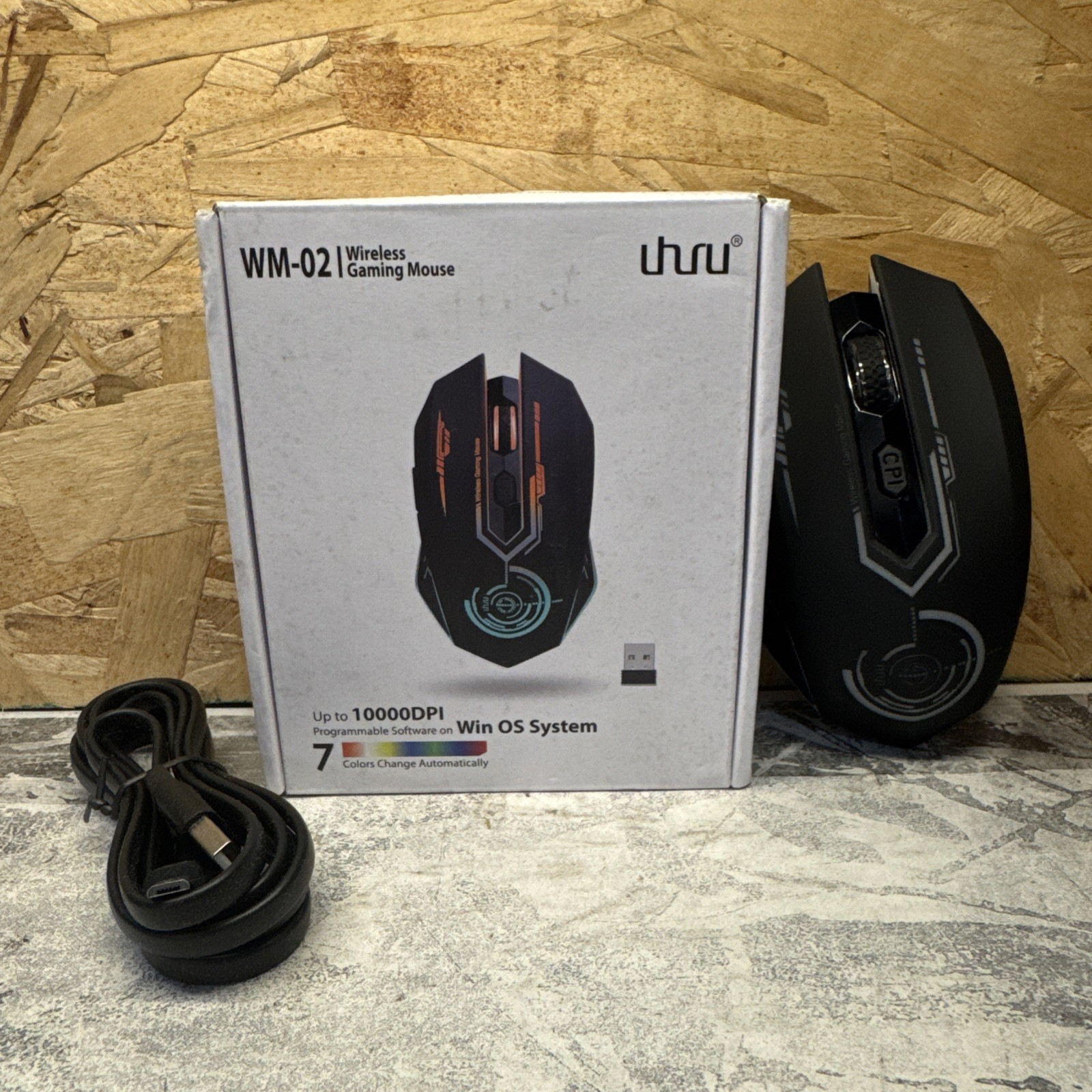 Uhru WM-02 Color Changing Wireless Gaming Mouse 10000DPI Rechargeable