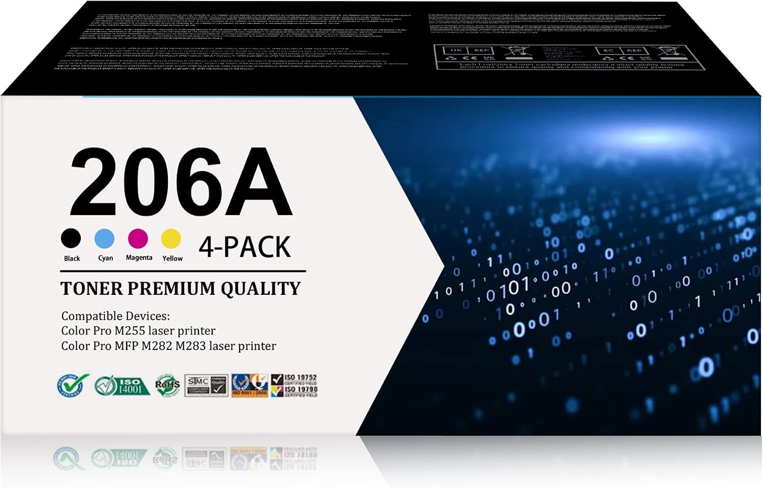 206A High Yield Toner Cartridge for HP Color LaserJet Pro M255 M282 M283 Printer