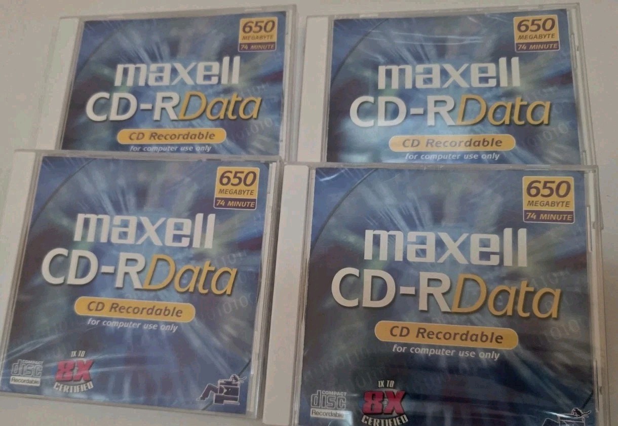 NEW MAXELL Cd R Data 650Mb 74 RECORDABLE  NEW (4)
