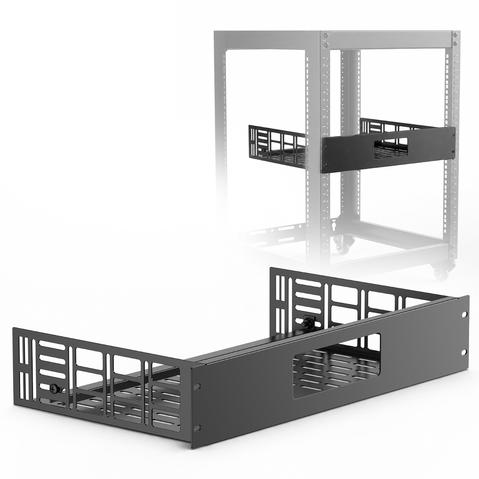 ynVISION Custom Rack Shelf for WiiM Amp and Wiim Amp Pro | 2U 19" | Fits 1 Amp