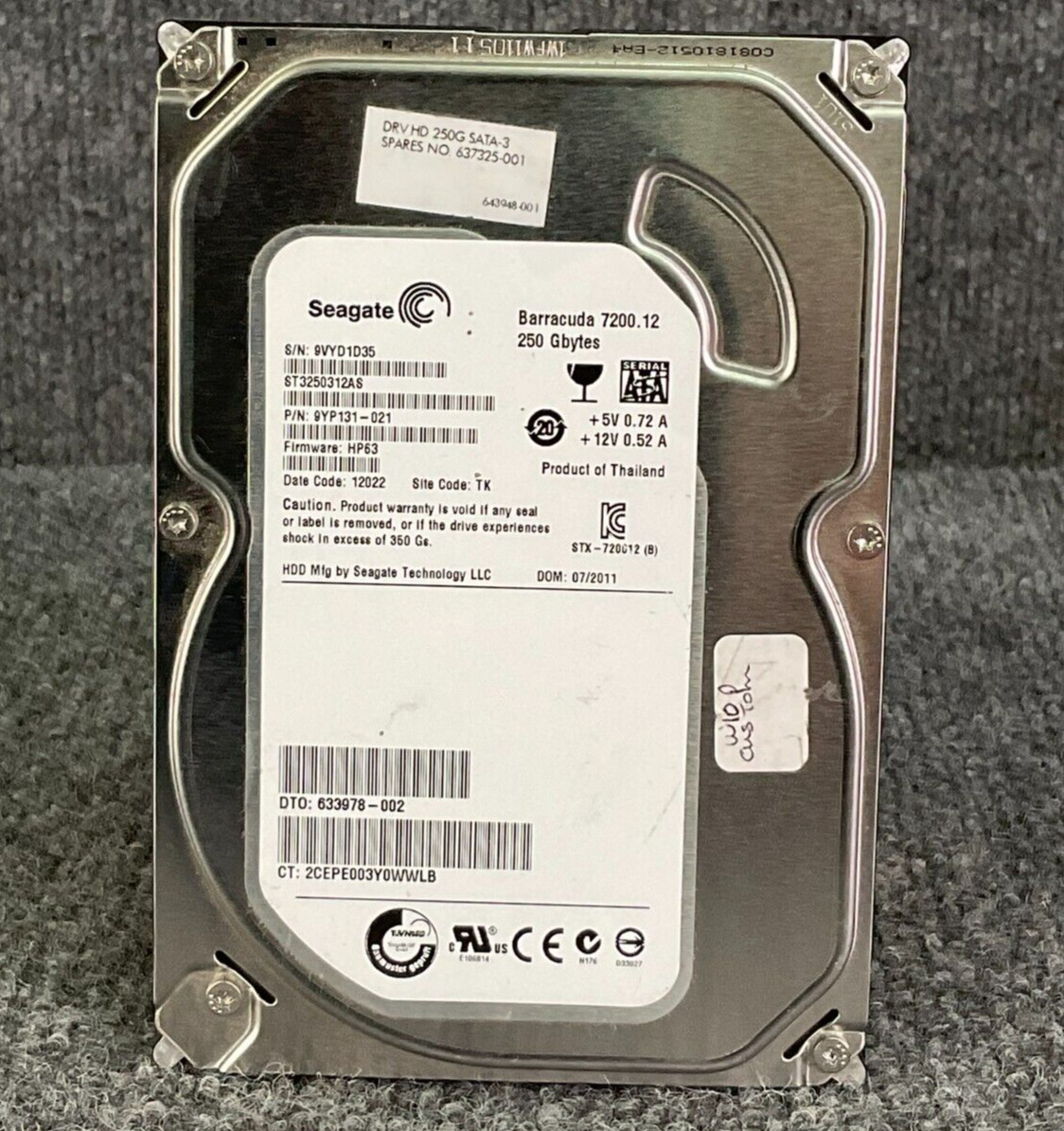 Seagate Barracuda 250GB 3.5&amp;quot; 7200RPM SATA HDD ST3250312AS