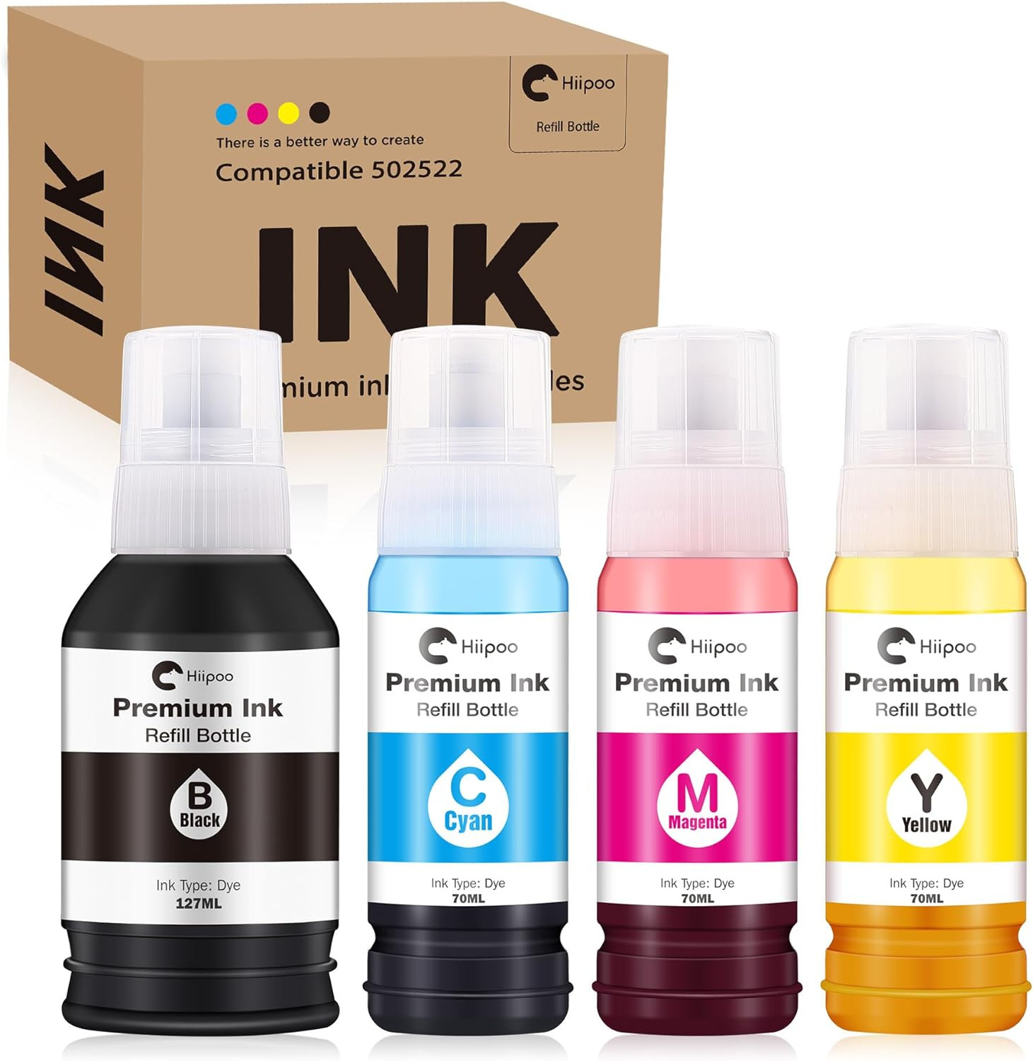 Compatible 502 (Not for Sublimation) Ink Refill Bottles for ET-2750 ET2760 T502
