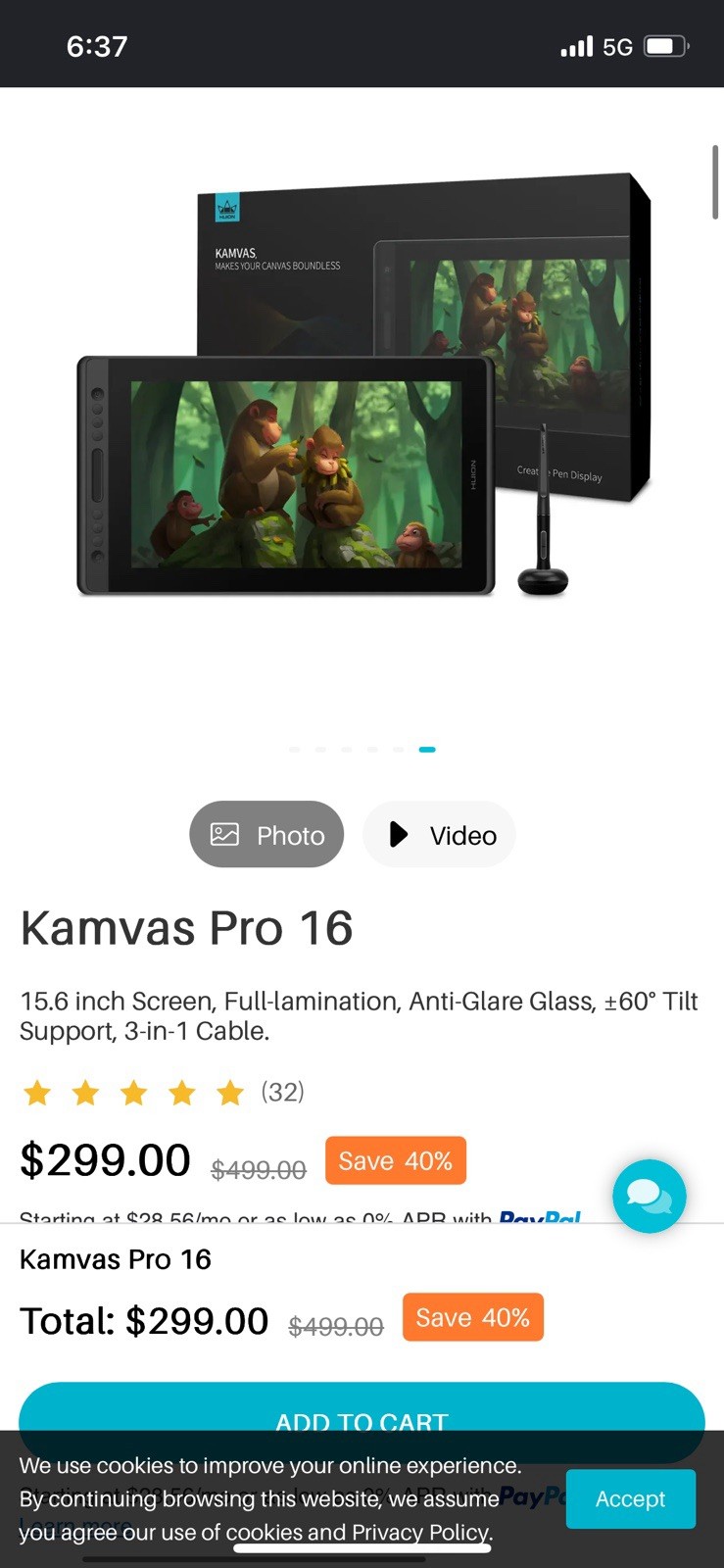 Huion Kamvas Pro 16 Graphics Tablet - GT156