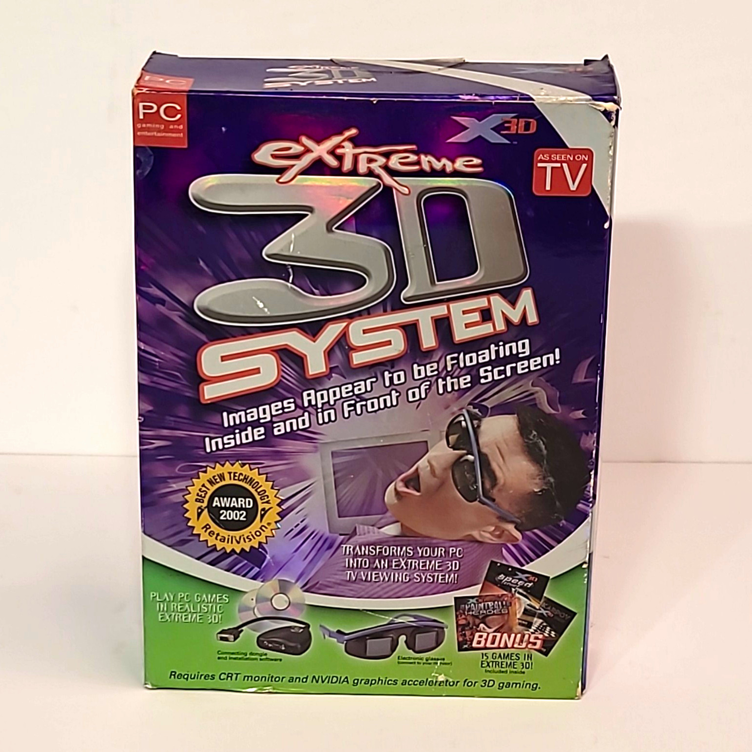 New Factory Sealed X3D Extreme 3D System PC CD Software w/ 3D Glasses
