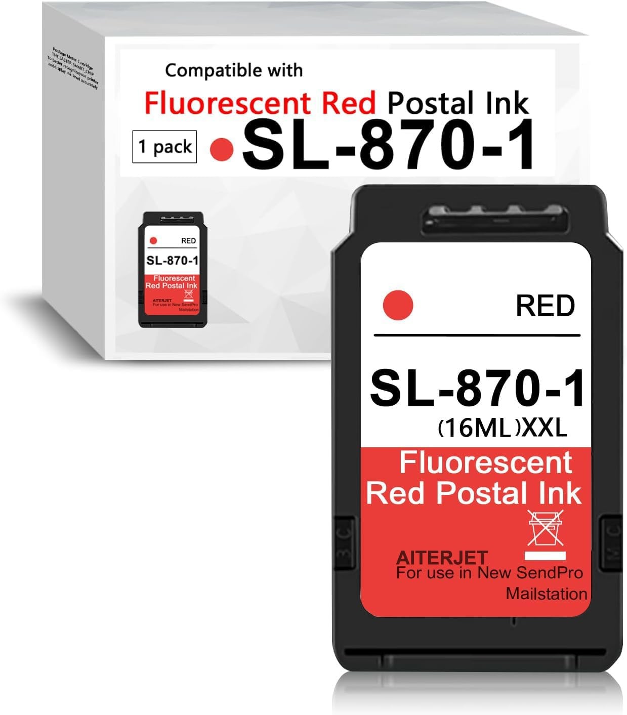High Capacity SL-870-1 XXL Red Ink Fluorescent Red Ink Cartridge for SL870-1 ...