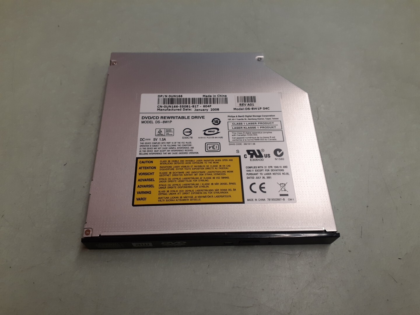Philips DS-8W1P DVD+CD Rewritable Internal Drive 0UN166 UN166 - Black Bezel