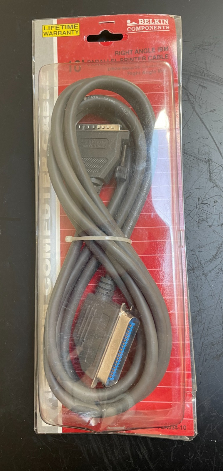 Belkin DB25 Right Angle IBM Parallel Printer Cable Male/Male Vintage Unused