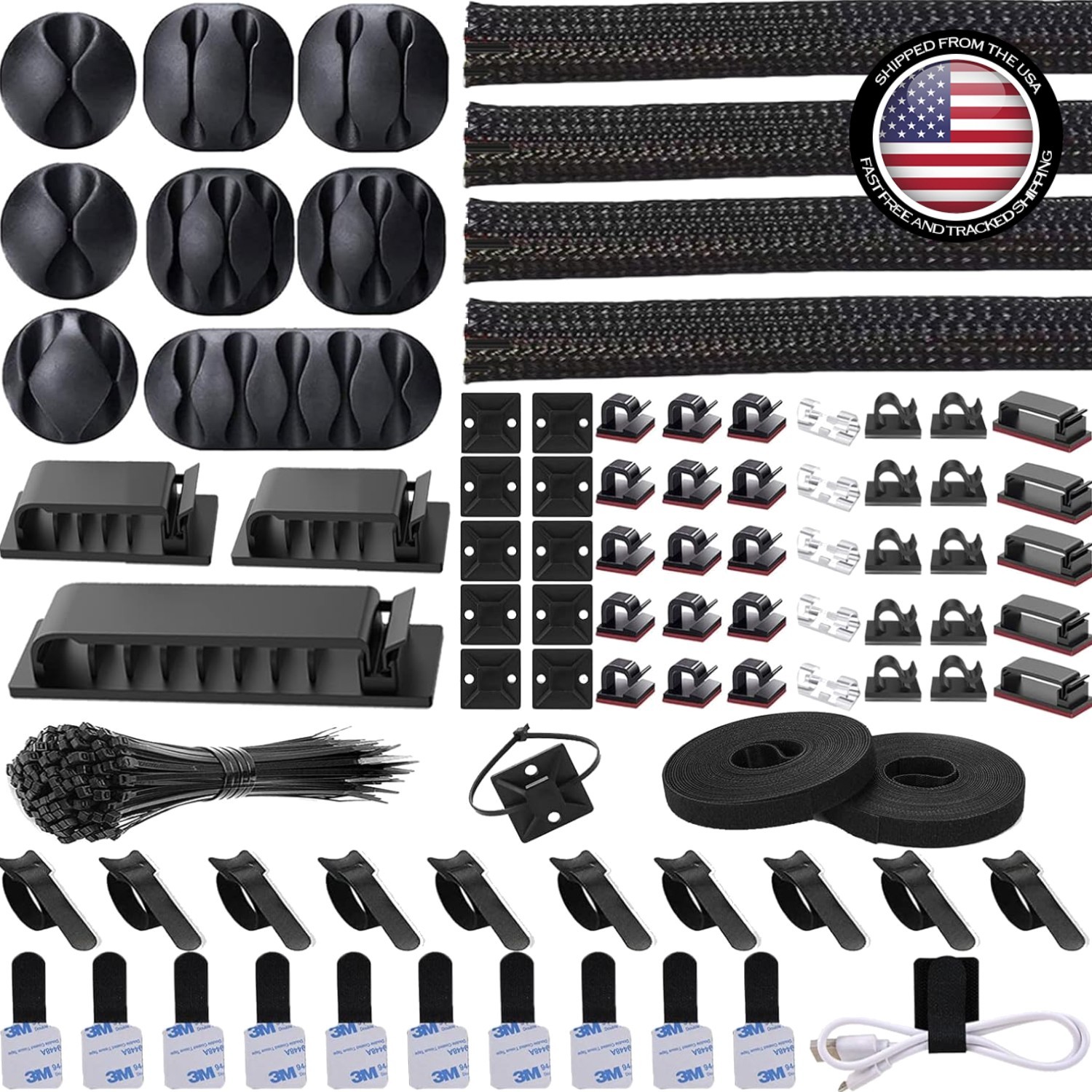 Ultimate 192 PCS Cable Organizer Kit - Protect, Organize & Simplify Cables