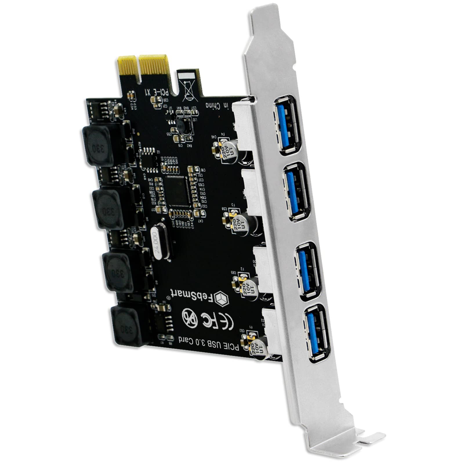 4 Ports USB 3.0 5Gbps PCI Express Expansion Card FS-U4-Pro for Windows PC