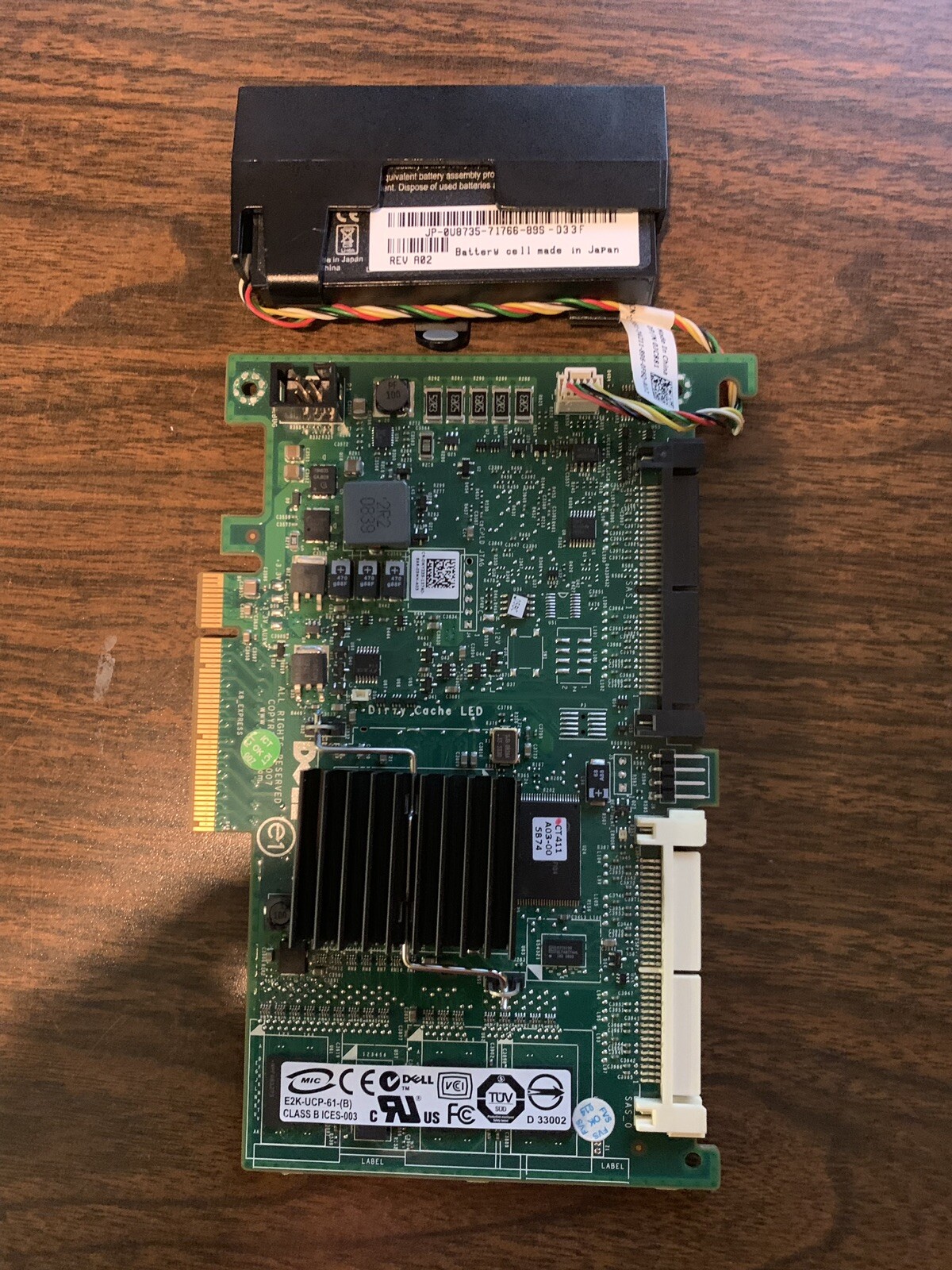 Dell 0WY335 WY335 PowerEdge Perc 6i SAS RAID Controller Card w/ 0U8735 Battery
