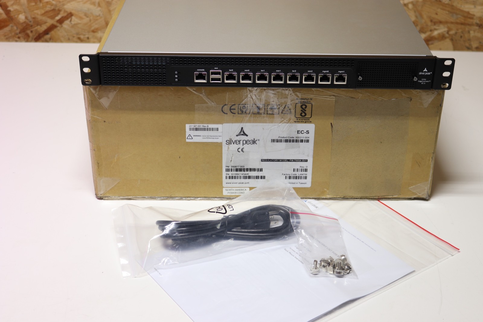 Silver Peak Systems Unity EdgeConnect EC-S M/PN: FW-7585A-SV1 Security Appliance