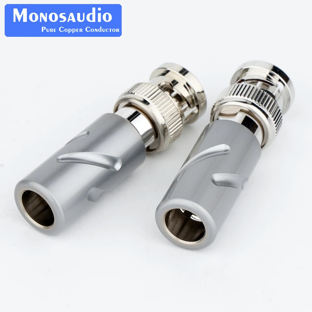 1PC Pure Copper Rhodium Plated 75-5 HD SDI BNC Connector BNC Male Plug-8mm Cable