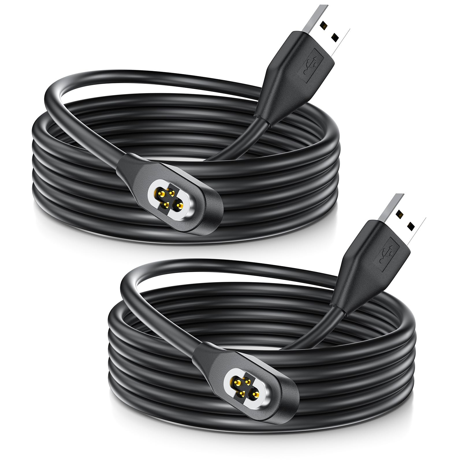 (2Pack)4Pin Magnetic Charging Cable for OpenSwim Pro, Shokz USB-A, black 