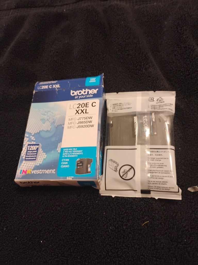 Brother LC20EC XXL Cyan Ink Cartridge Genuine Original. 11/2026 open ink sealed