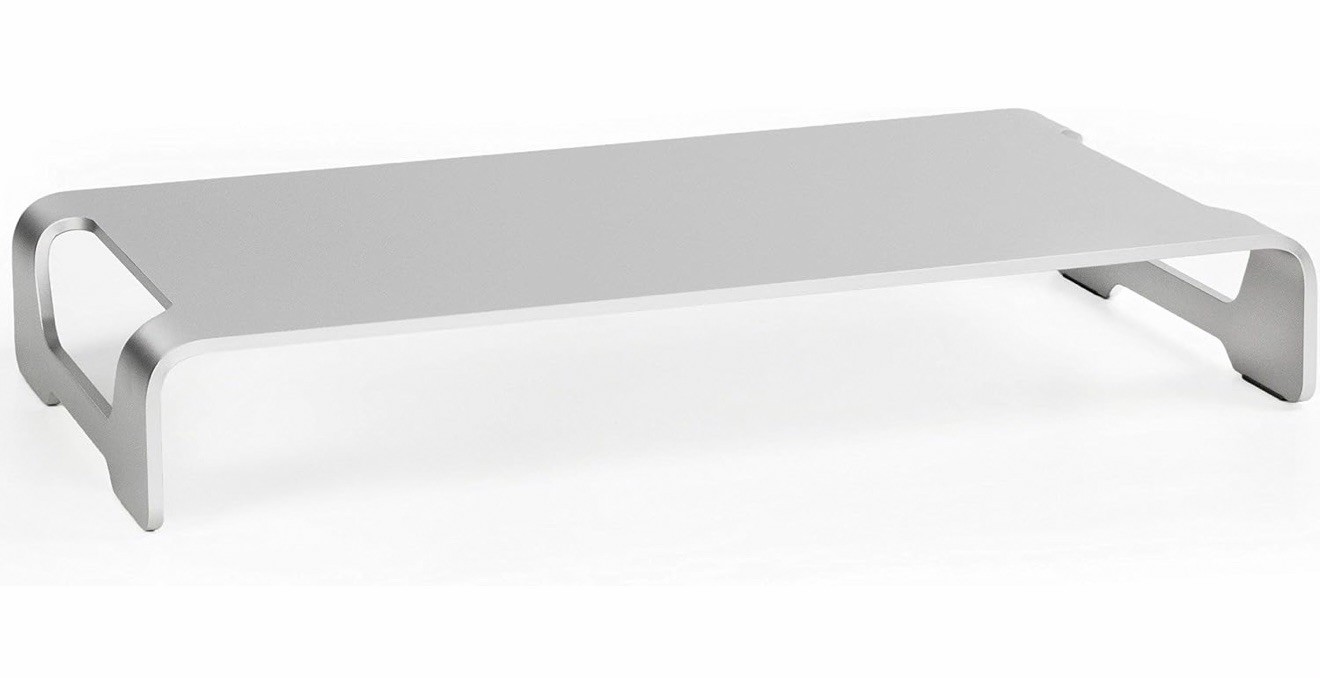 VIVO Silver Aluminum 16 inch Wide Monitor Riser, Ergonomic Desktop Stand