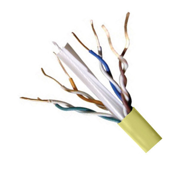 CAT6E Ethernet 550MHz Riser CMR Cable Yellow 1000FT 23 AWG BARE COPPER