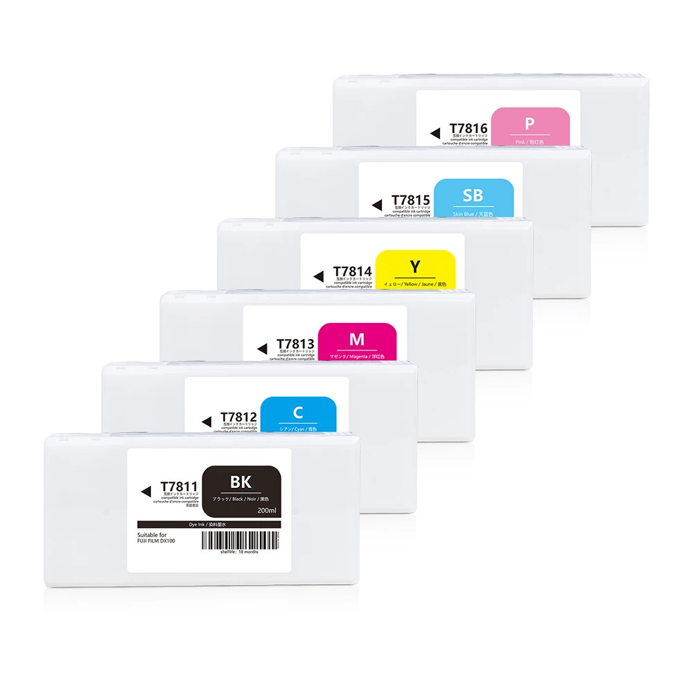 for Fujifilm dx100 compatible ink cartridge with dye ink and one time use chip