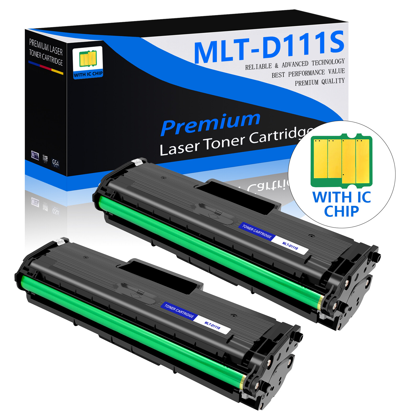 2 PACK MLT-D111S 111S Toner for Samsung Xpress M2022 M2022W M2020 M2021 M2020W