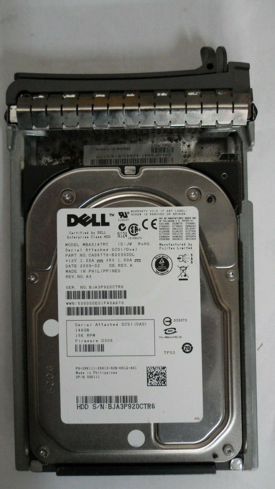 Dell compatible Fujitsu XK111 0XK111 146GB 15K RPM 3Gb/s 16MB 3.5" SAS MBA3147RC