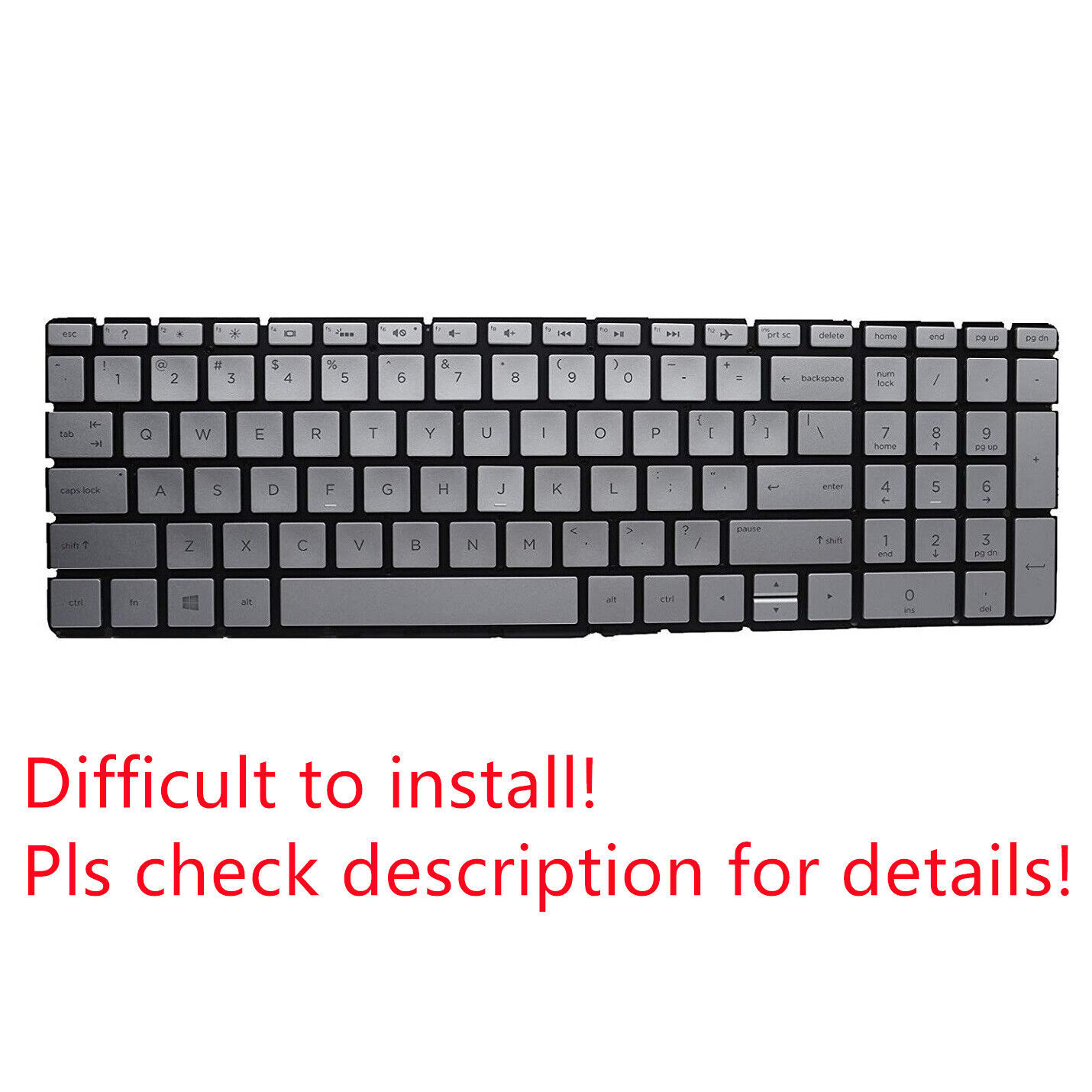Original US Silver Backlit Keyboard for HP Envy X360 15M-bp112dx Backlight