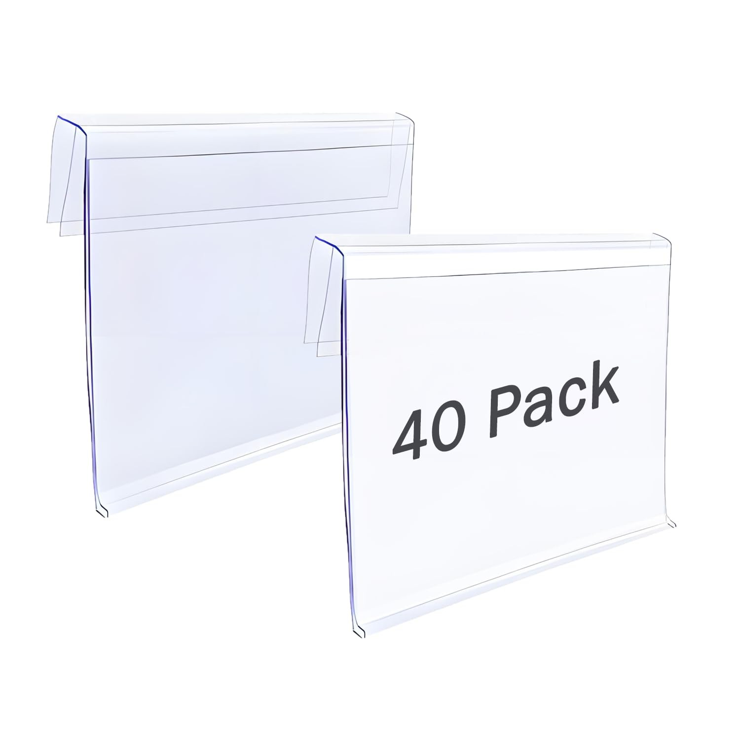 Wire Shelf Label Holder Reusable Plastic Price Tags Rack Display 40 PCS