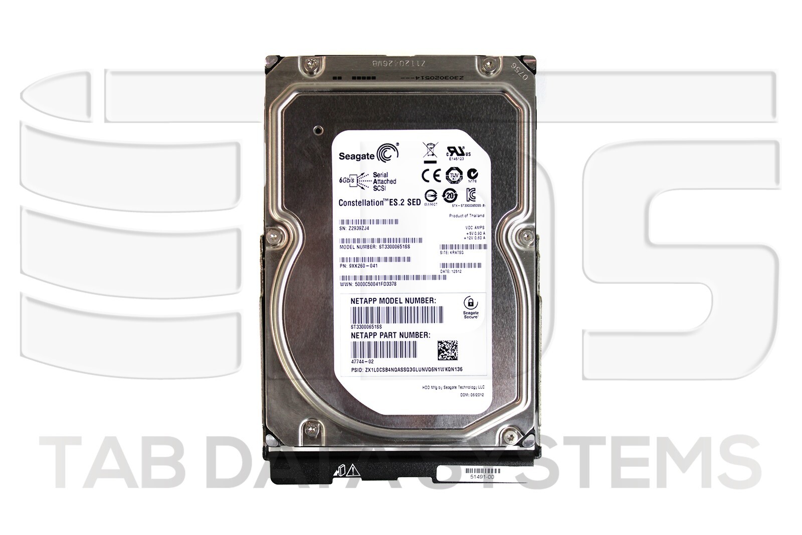 NetApp E-X4021A-R6 3TB 7.2K 6Gbps 3.5" NL-SAS SED Hard Drive for E-Series 60-Bay