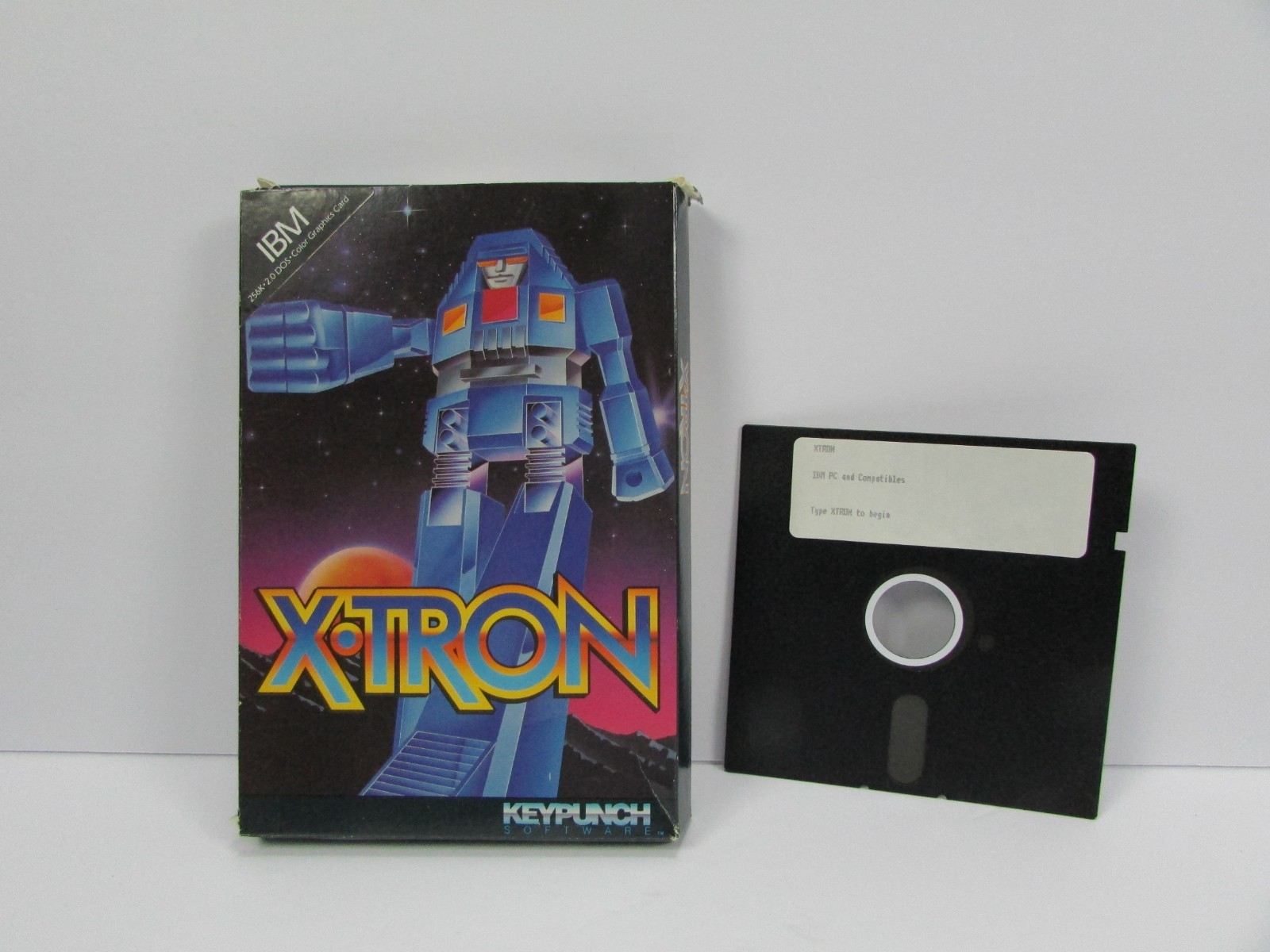 Vintage X-TRON IBM PC DOS CGA Game Big Box By Keypunch Software