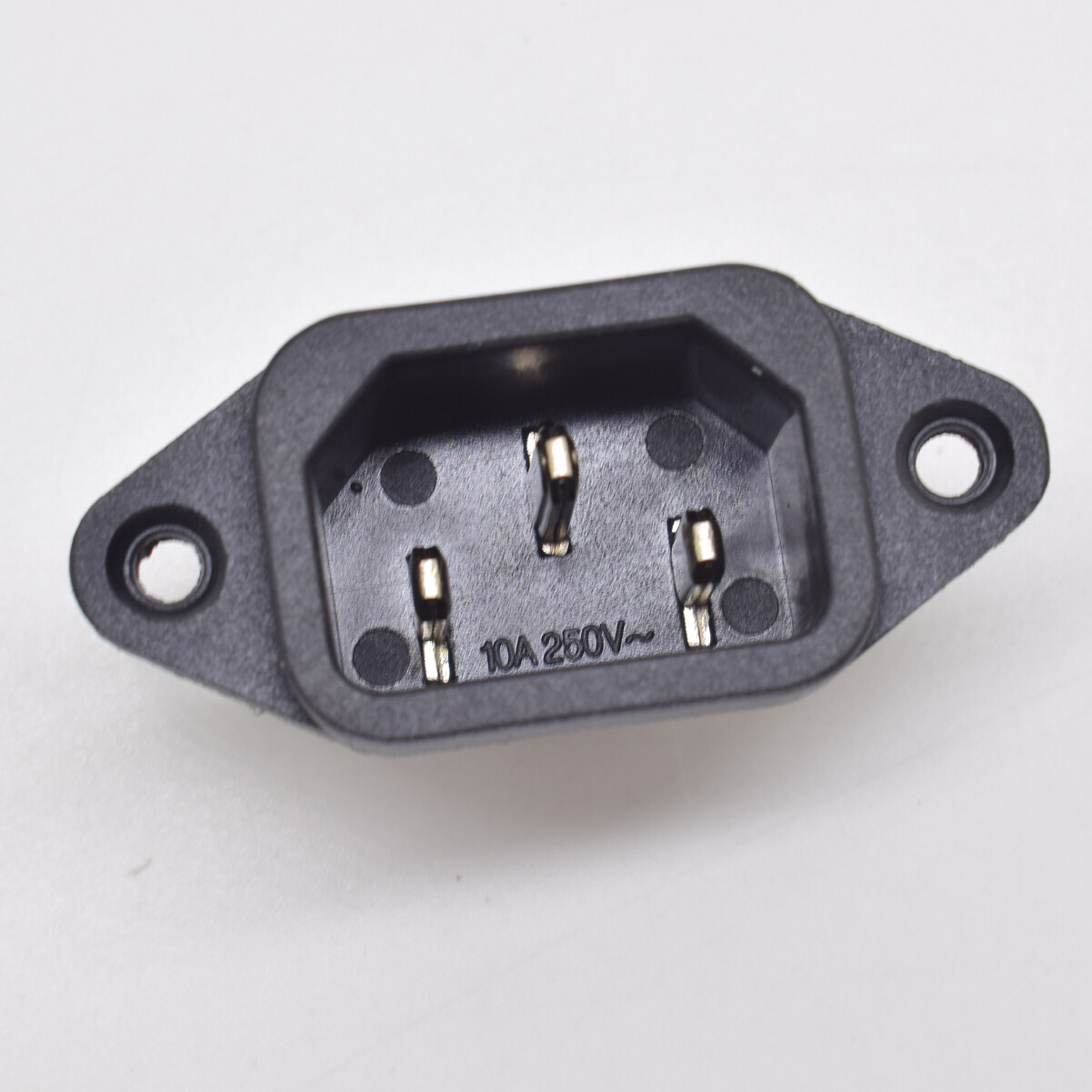 100pcs High Quality C14 AC Male Connector 3 Prong with Screw Hole Black Color