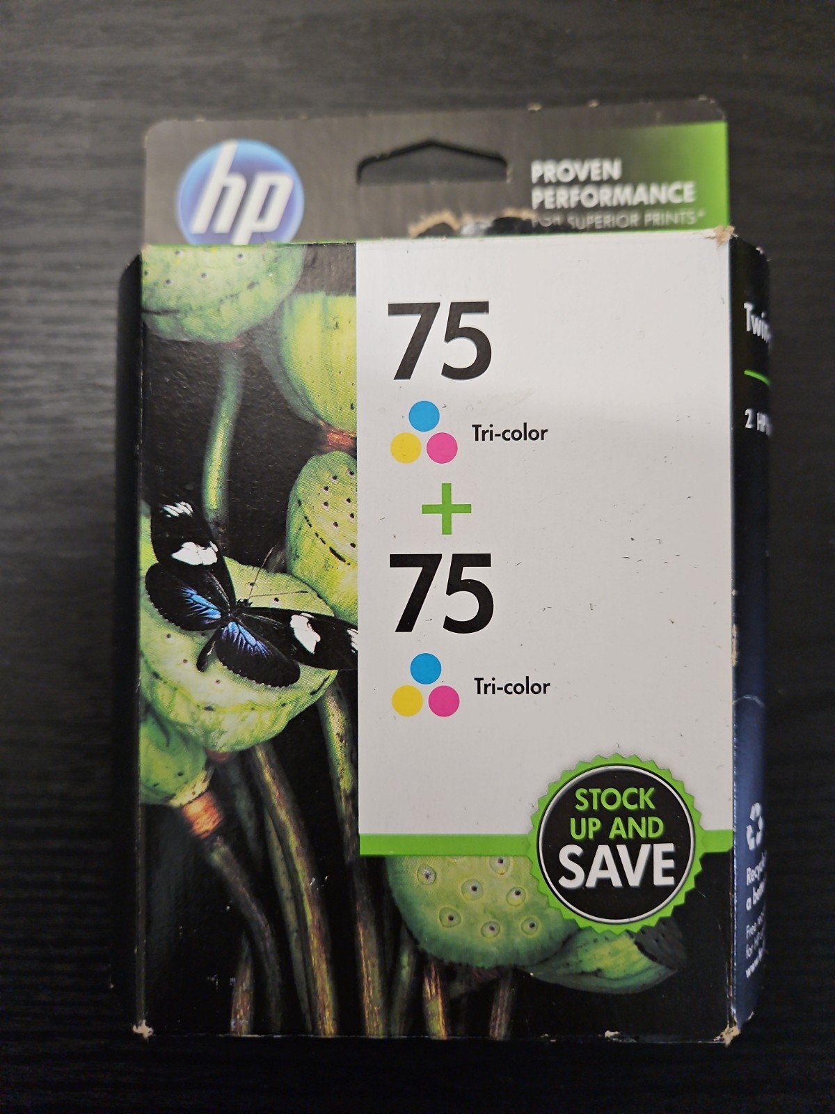 NEW NIB 2 HP 75 Tri-Color Ink Cartridge for Printer