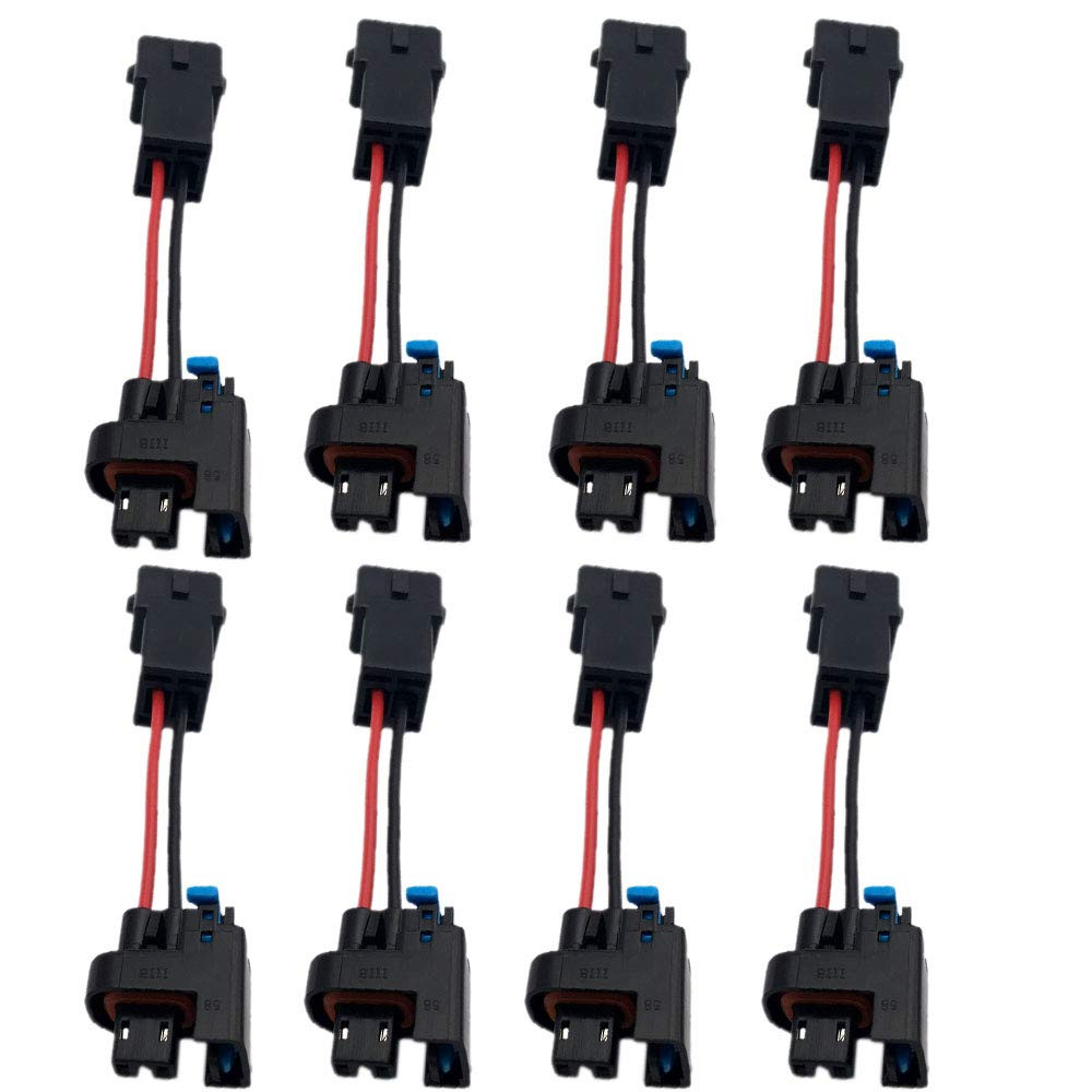 8PCS for Compatible with LQ4 LQ9 4.8 5.3 6.0 Injectors into LS1 LT1 EV1 Wiring H