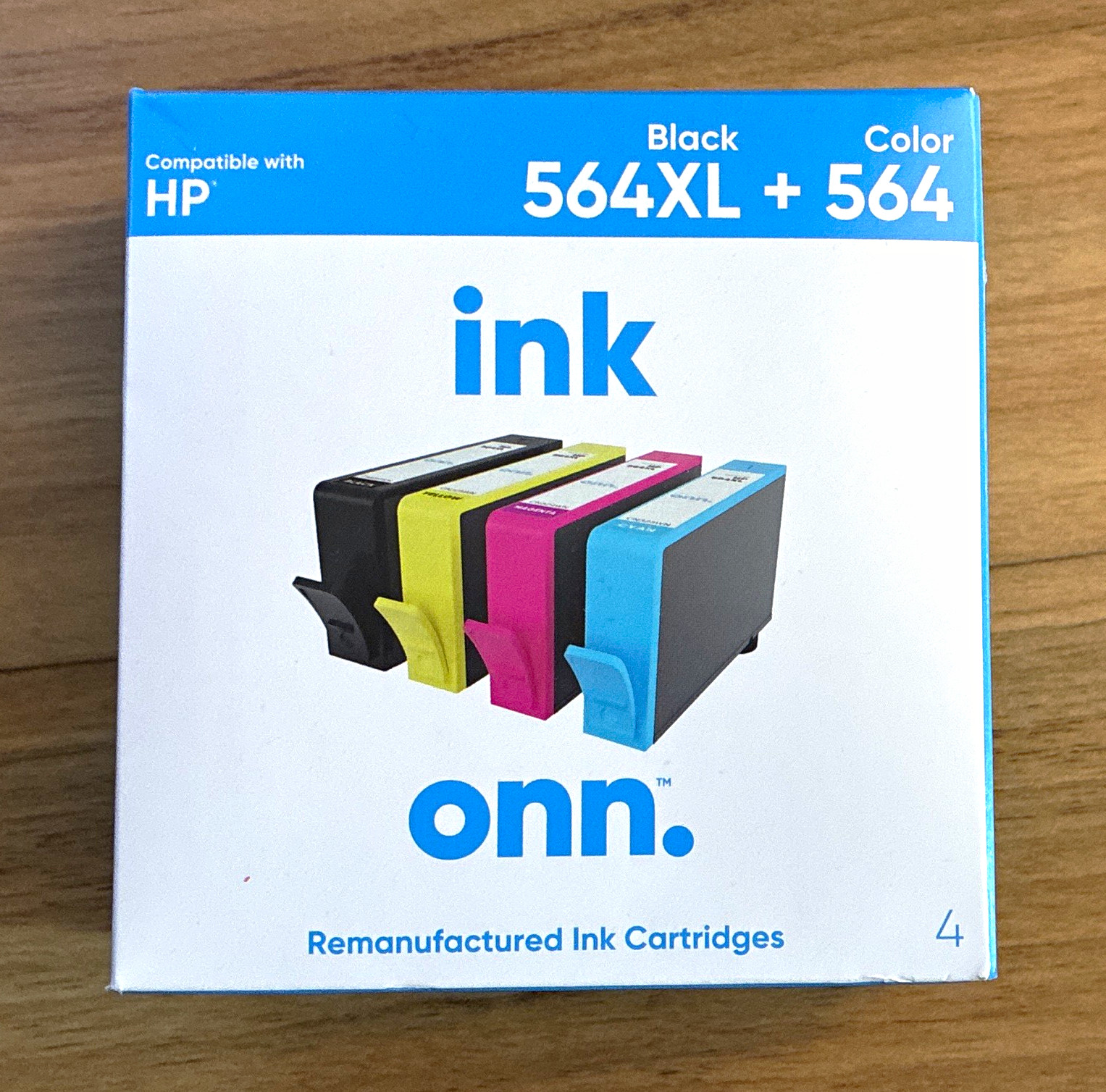onn. Ink Cartridges for HP 564XL/564 Black & Tri-Color 4PK