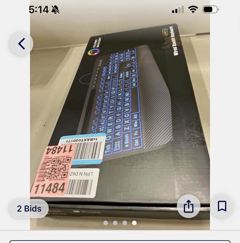 SABLUTE Large Print Backlit Wired USB Keyboard with Wrist Rest