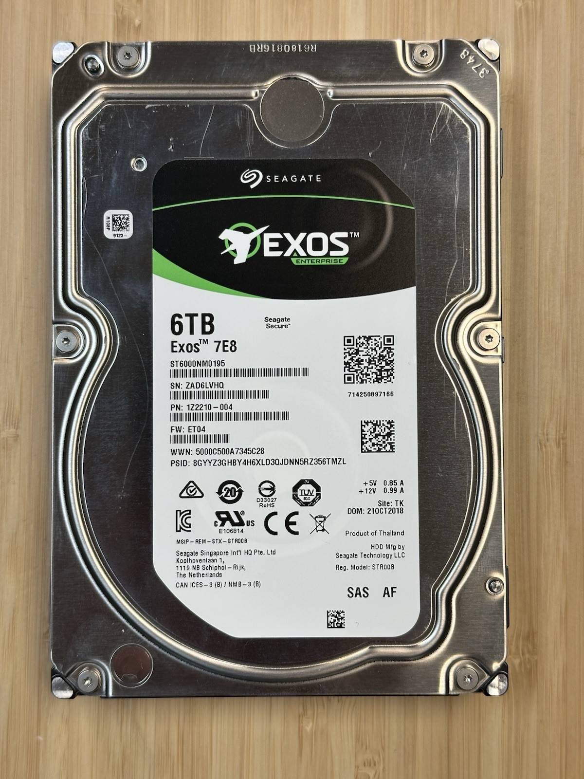 Seagate Exos 7E8 6TB SAS 12G 512e 7.2K 3.5 Enterprise HDD Hard Drive 7200 SED