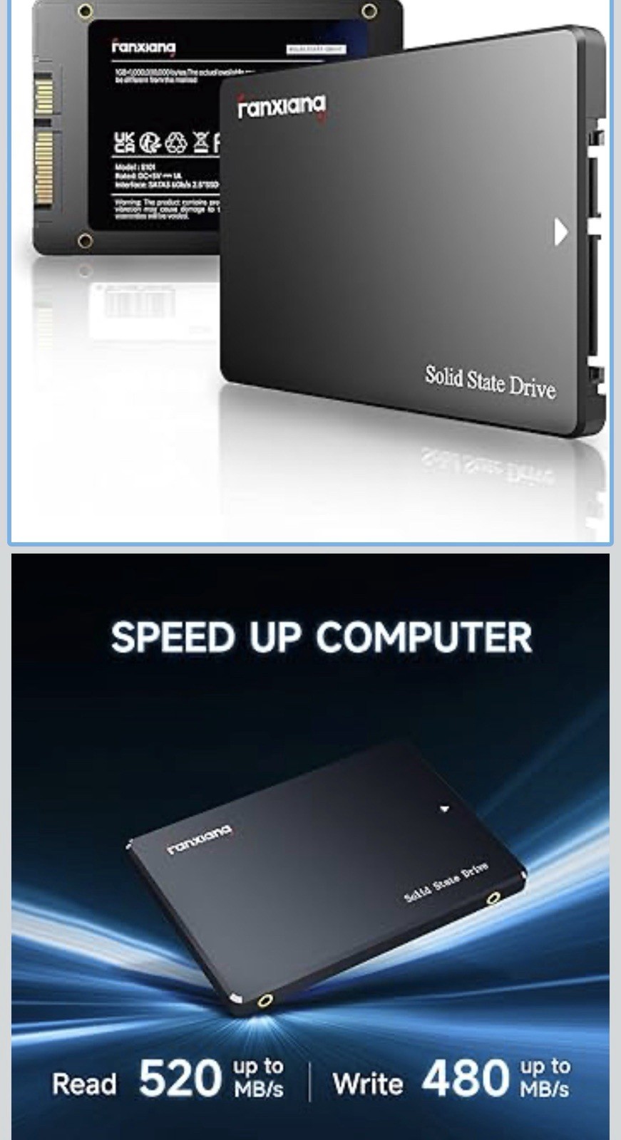 fanxiang S101 1TB 2.5in SATA III Internal SSD Anti-shock/Anti-drop Black
