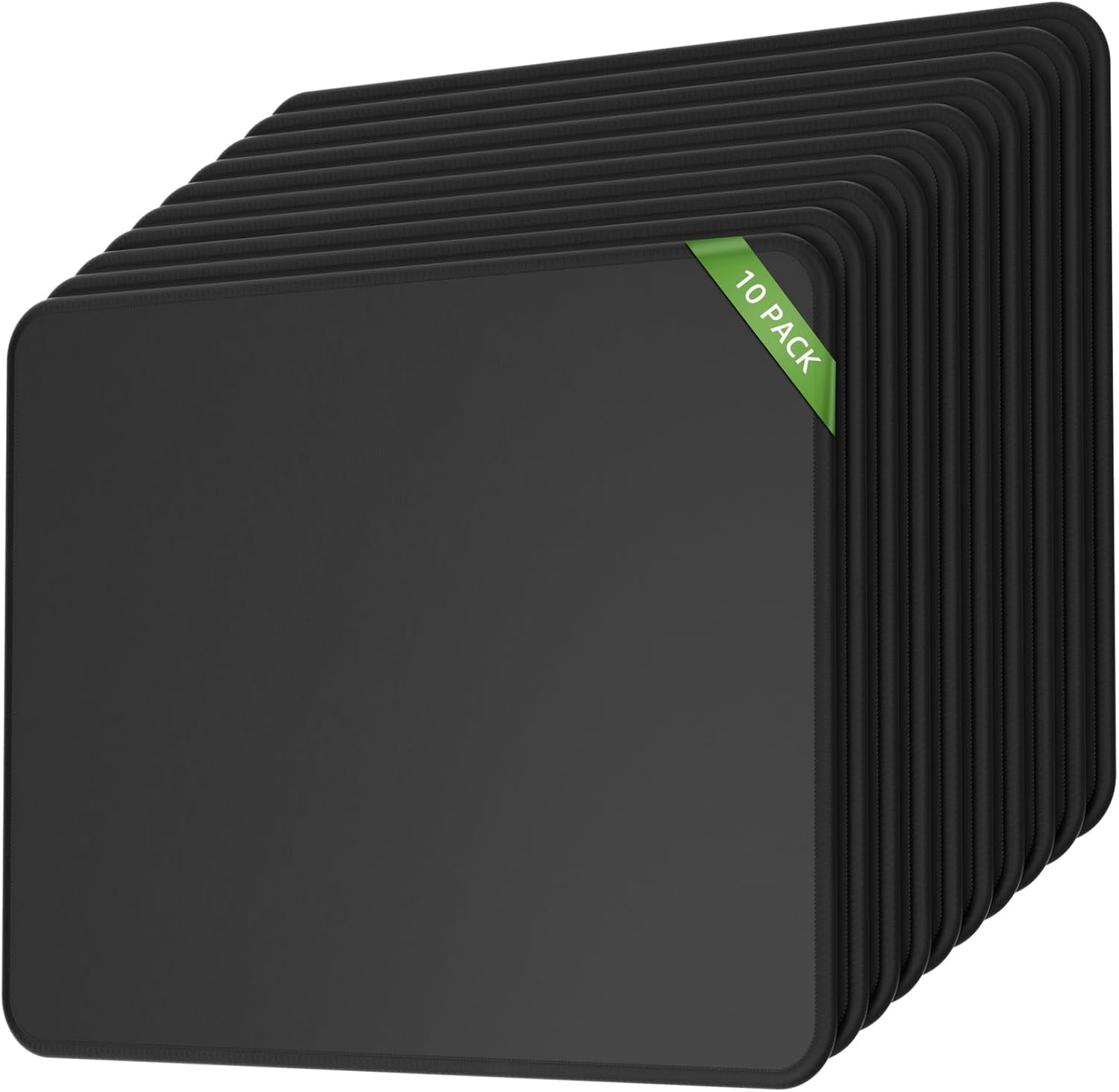 Alfombrillas Mouse 10 Piezas 30 Mas Grandes Bordes Cosidos Base Antidesliz Negra